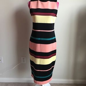 Belle Sky Dresses - Belle + Sky™ Sleeveless Striped Scuba Dress Belle Sky Dresses - Belle + Sky™ Sleeveless Striped Scuba Dress