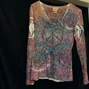 Tie dye Peace Vneck