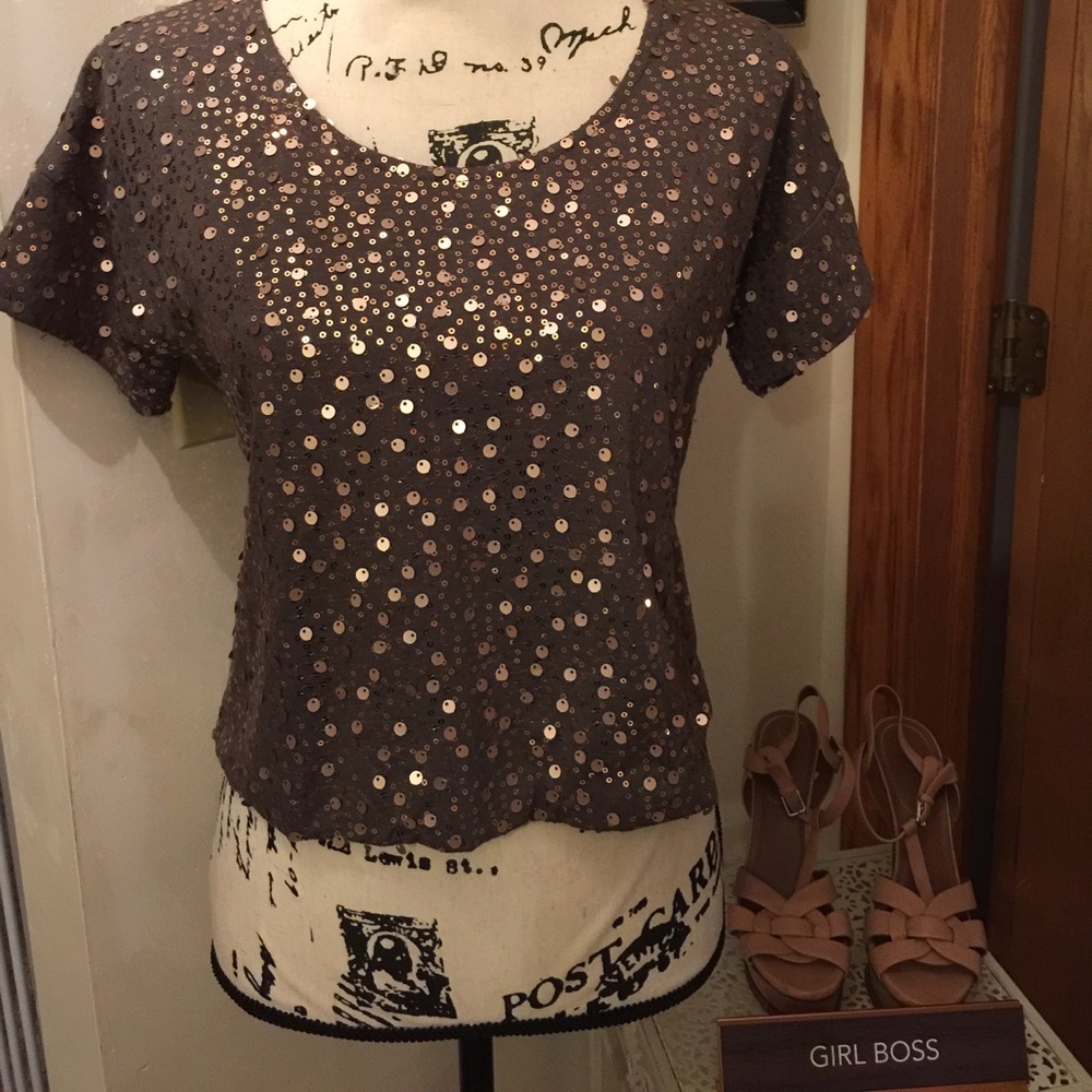 Chloe K Nordstrom Sequin Crop Top