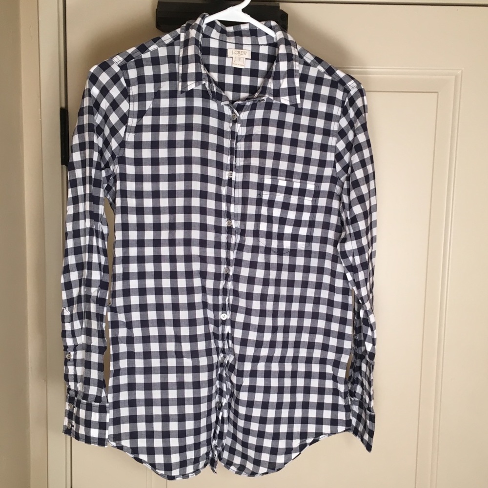 JCrew gingham blouse