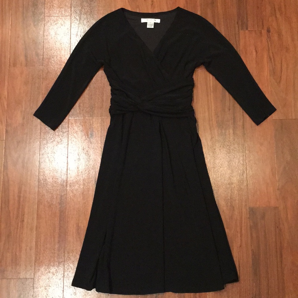 3/4 Sleeve Wrap Top A-Line Dress