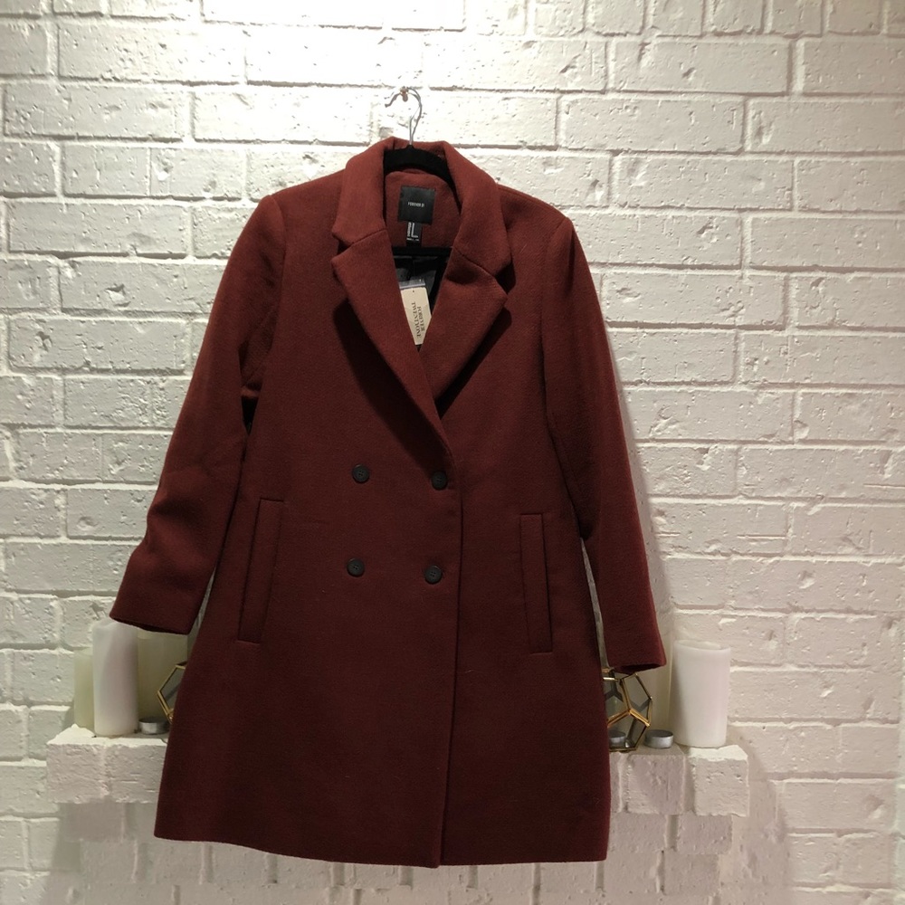 Longline Rust Wool Coat