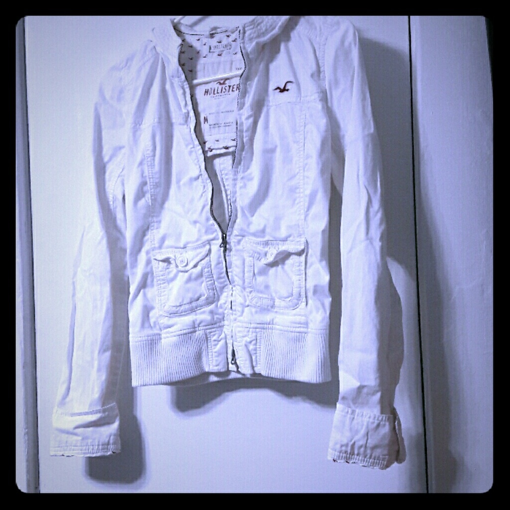 Hollister white jacket