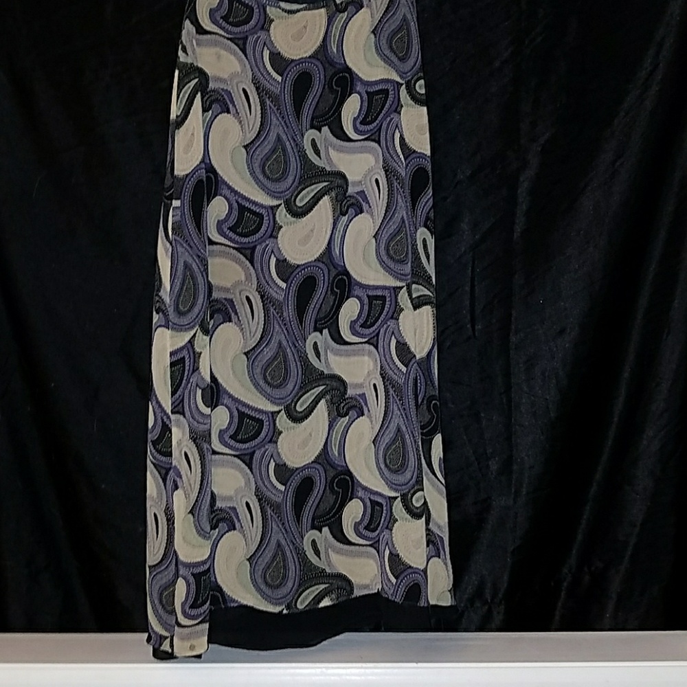Silk Abstract Paisley Full Skirt