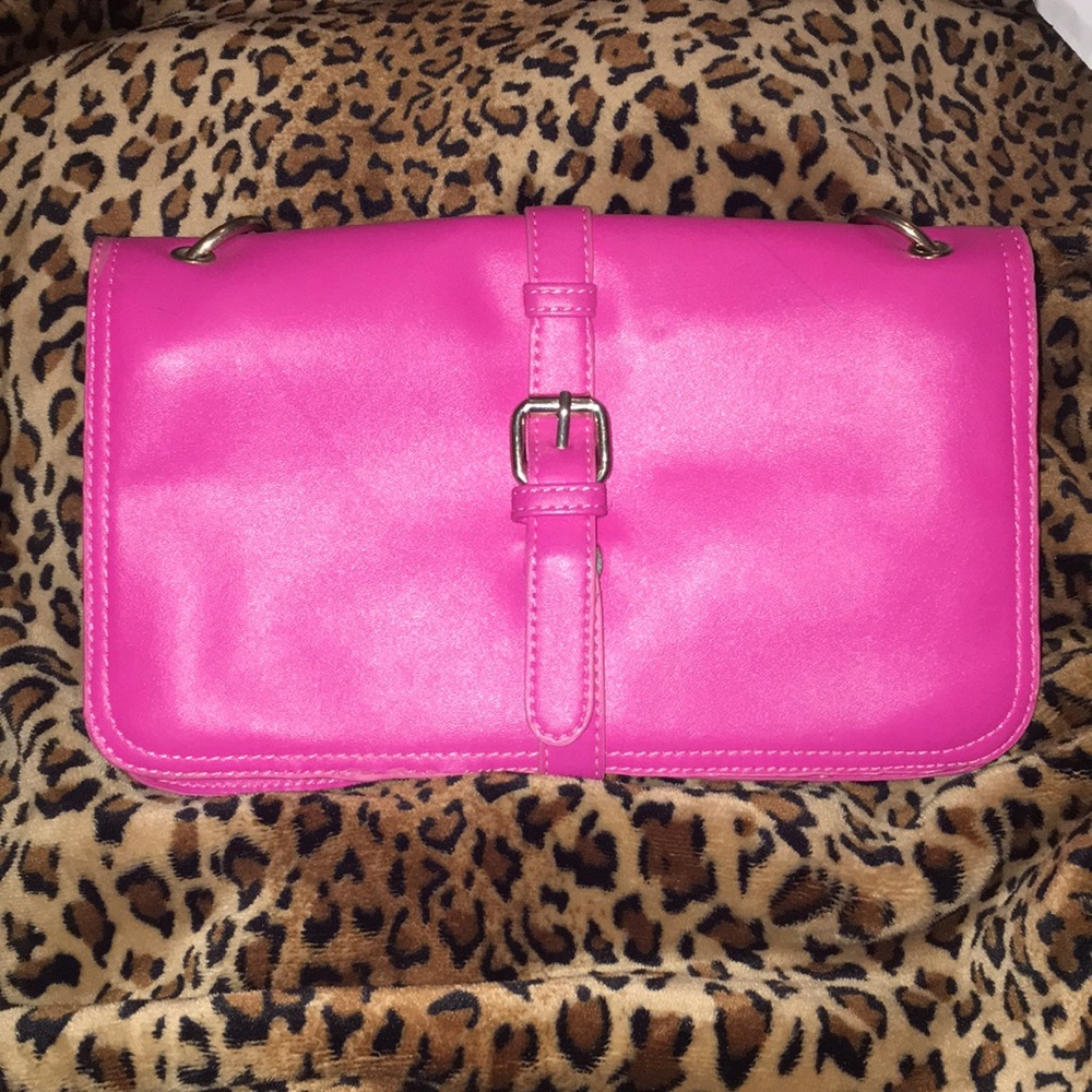 🌟SOLD🌟 Pink Clutch with Gold Trim