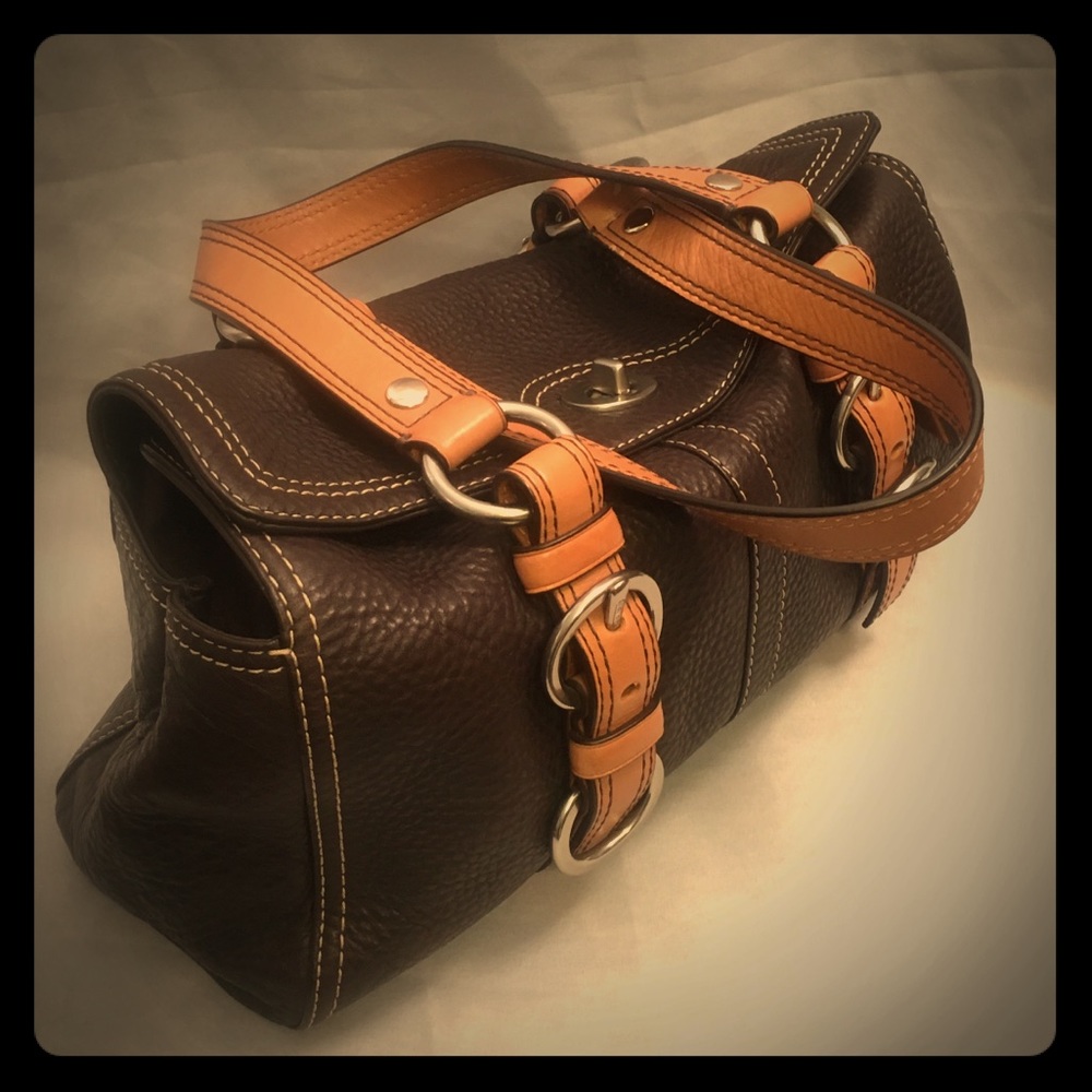 VINTAGE Coach Chelsea Satchel Brown Pebble Leather