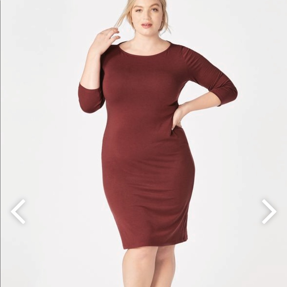 Wine midi dress