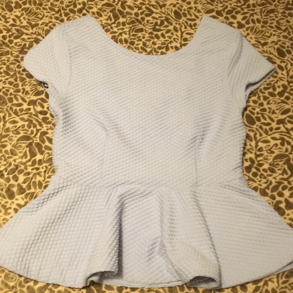 Baby blue peplum top