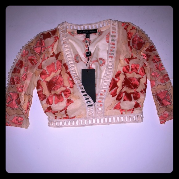 For Love And Lemons Tops - For Love & Lemons Barcelona Crop Top in Creme