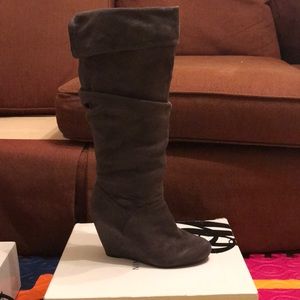 Nine West grey suede high top boots