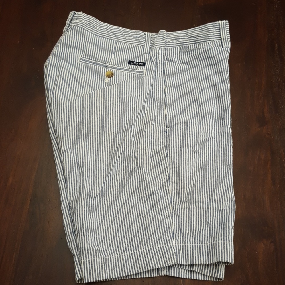 Chaps Blue & White Seersucker Shorts