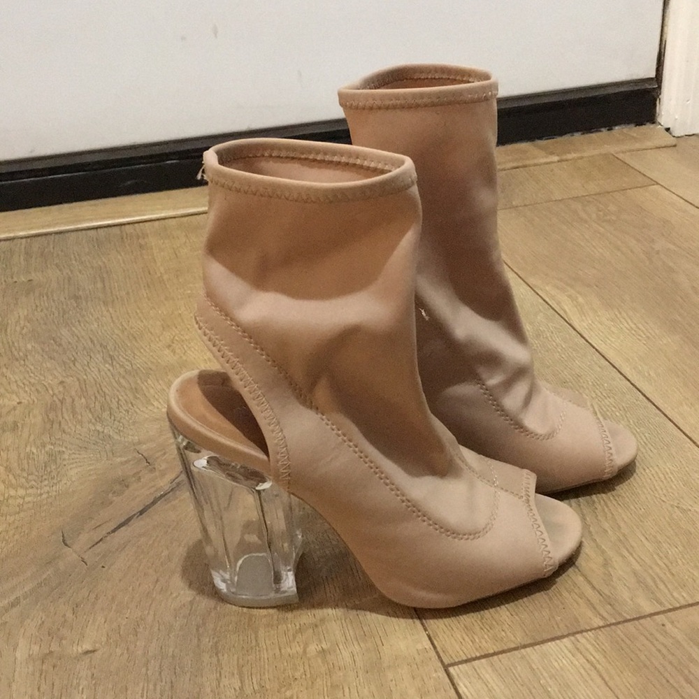 Nude acrylic heels
