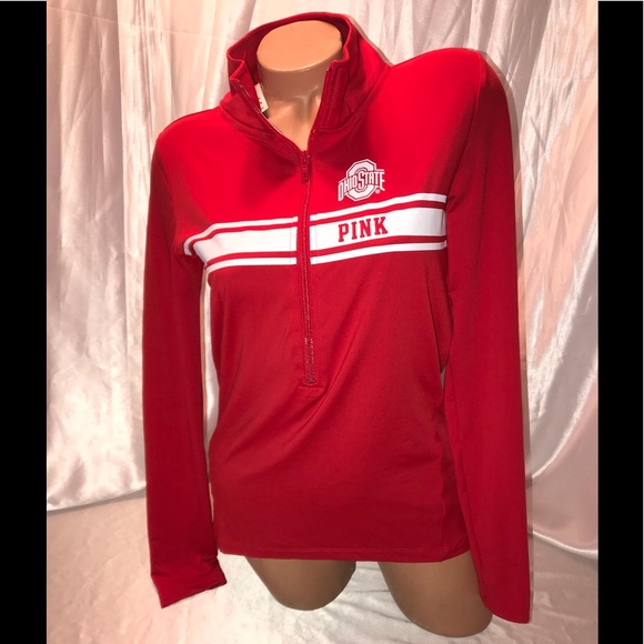 PINK Victoria's Secret Tops - PINK Ohio State Buckeyes Ultimate half zip jacket