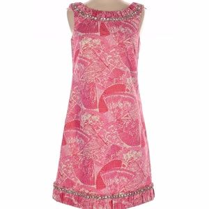 NWOT Lilly Pulitzer pink fans A-line dress, 2