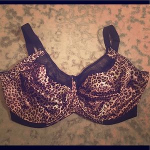 Goddess Bra, 38L, full coverage, leopard and black