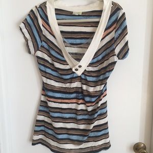 Anthro short sleeved 90s v-neck