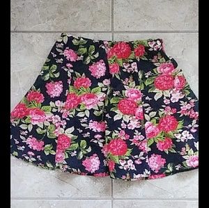 Floral Print Skater Skirt