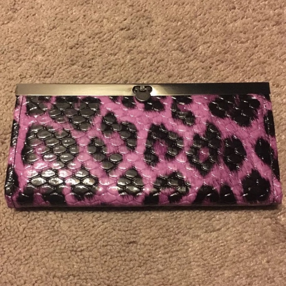Purple & Black Cheetah Leopard Print Clutch