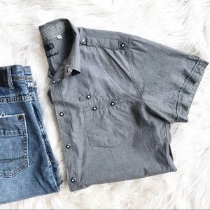 191 Unlimited Button up shirt gray size Medium