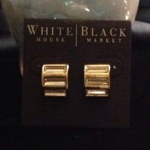 WH|BM Crystal w/ Gold accent post Earrings