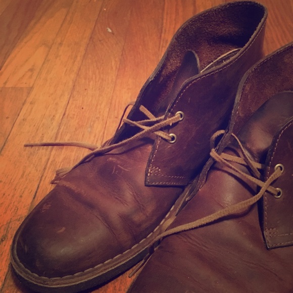 clarks desert boots beeswax worn