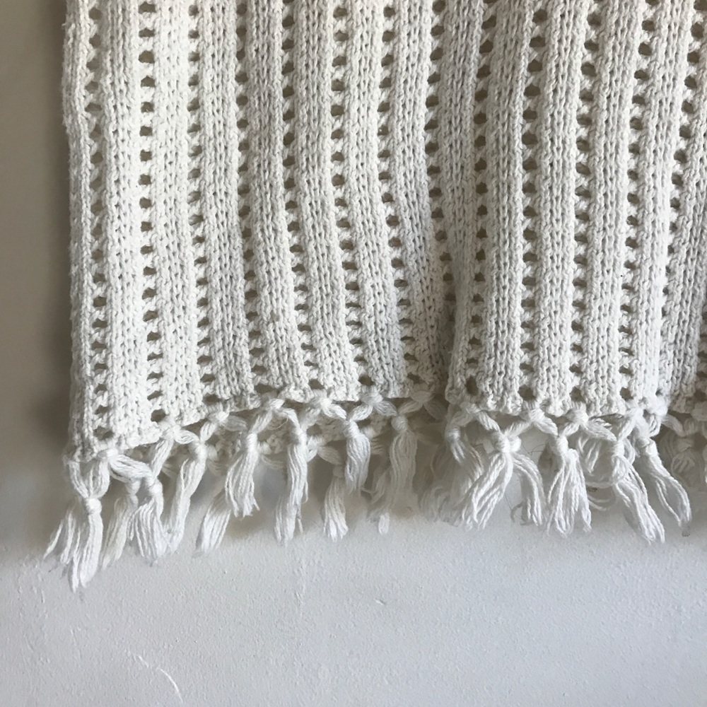 Madewell}• ivory knit fringe pique top - Picture 7 of 8
