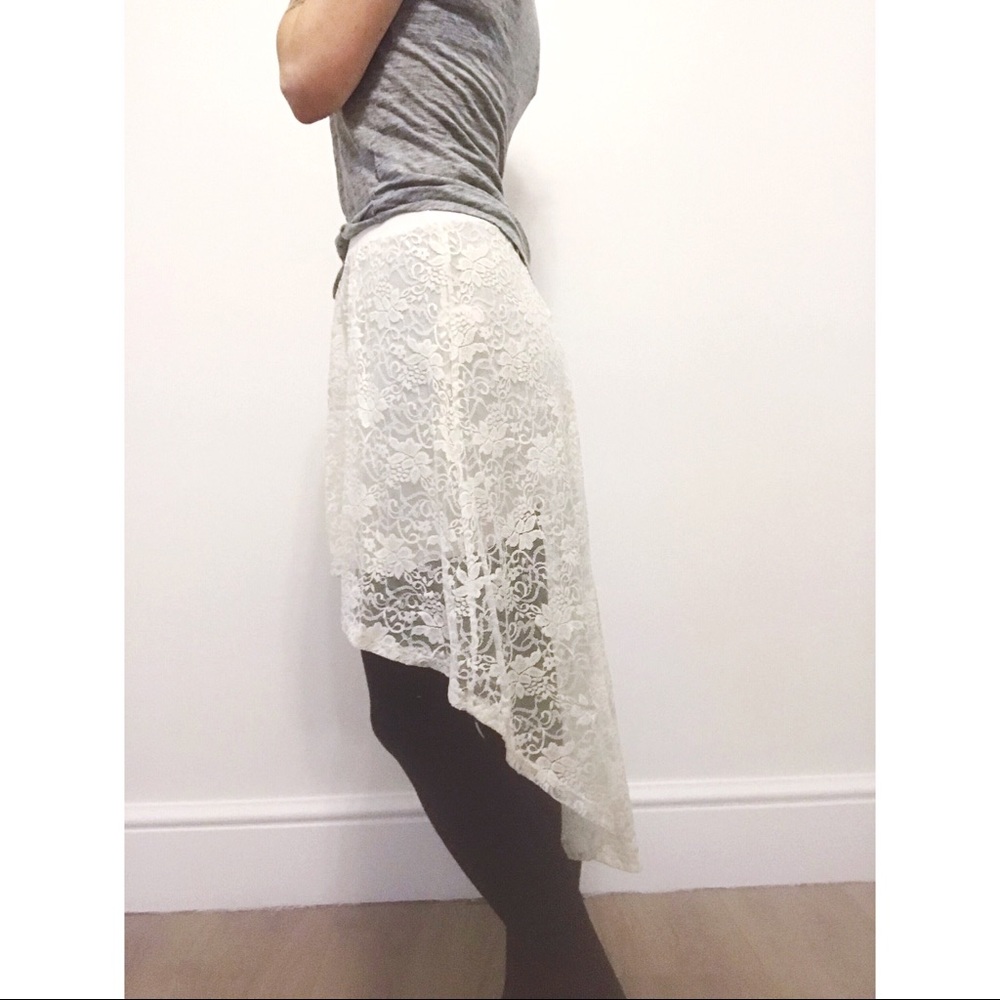 Ivory High Low Skirt XS