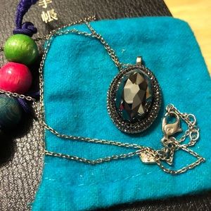 Swarovski Smoke Crystal Pendant with Pave