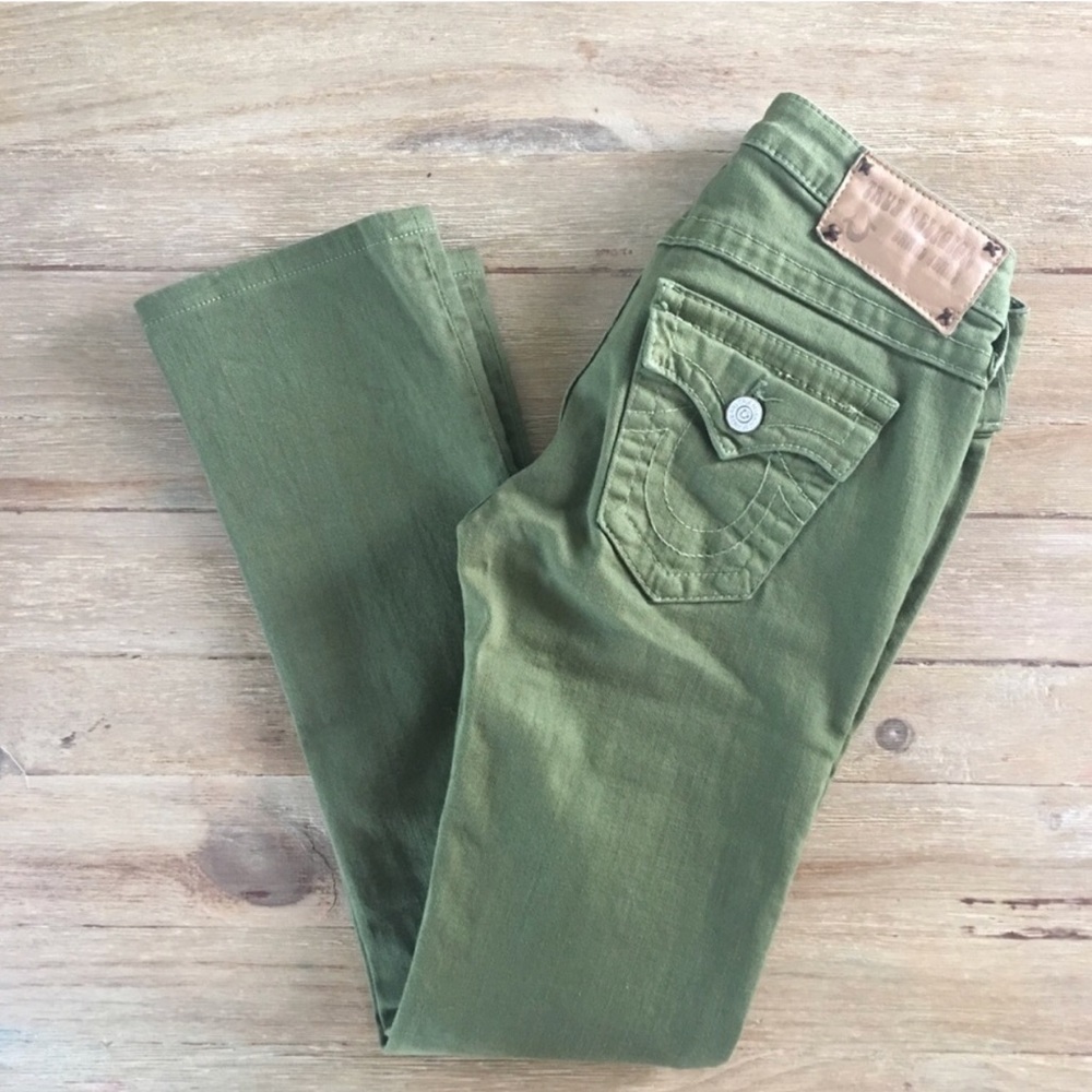 True Religion Army/Olive Green Jeans