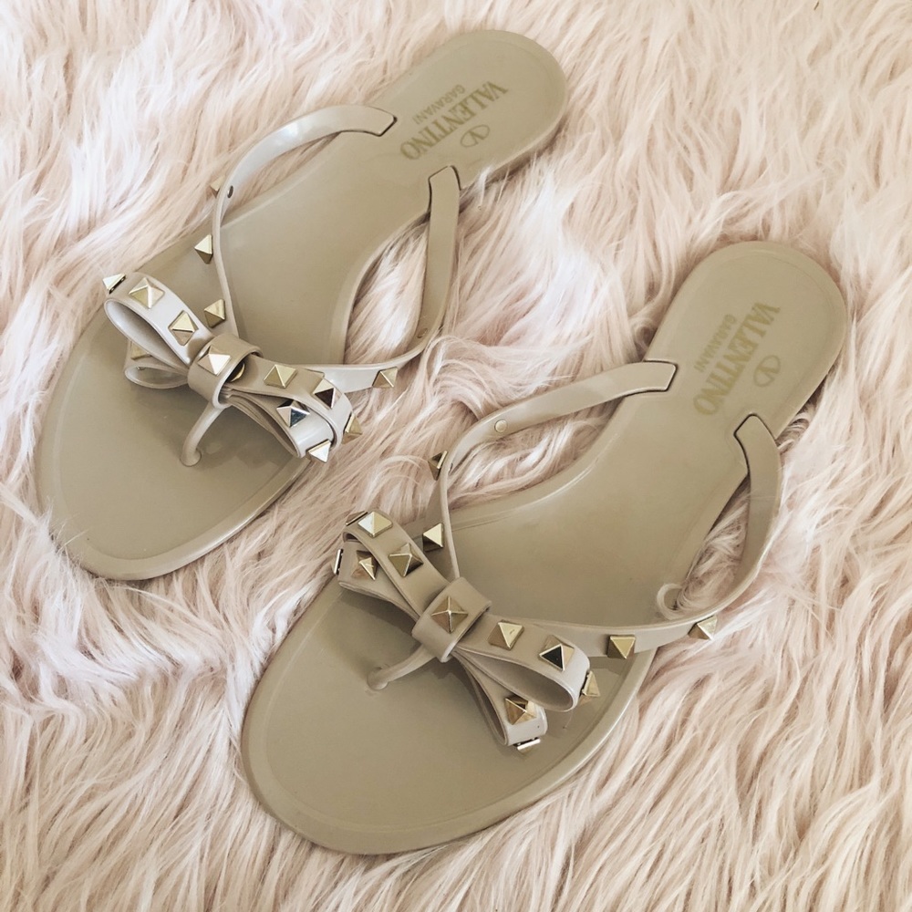 Valentino Garavani Rockstud Jelly Bow Sandals