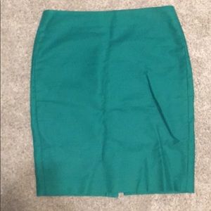 Green J.Crew pencil skirt, size 4