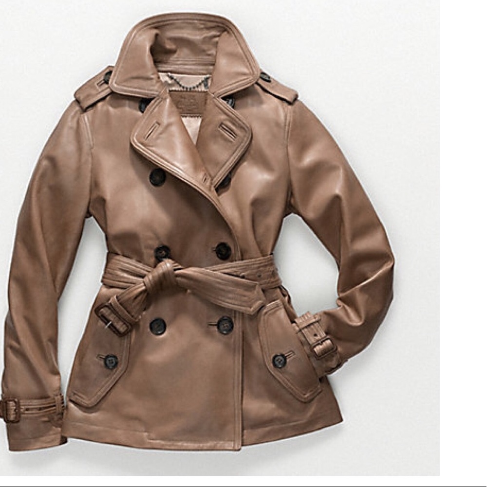 COACH ALEXIS Leather Short Trench Coat 86434 Dylan - Picture 3 of 8