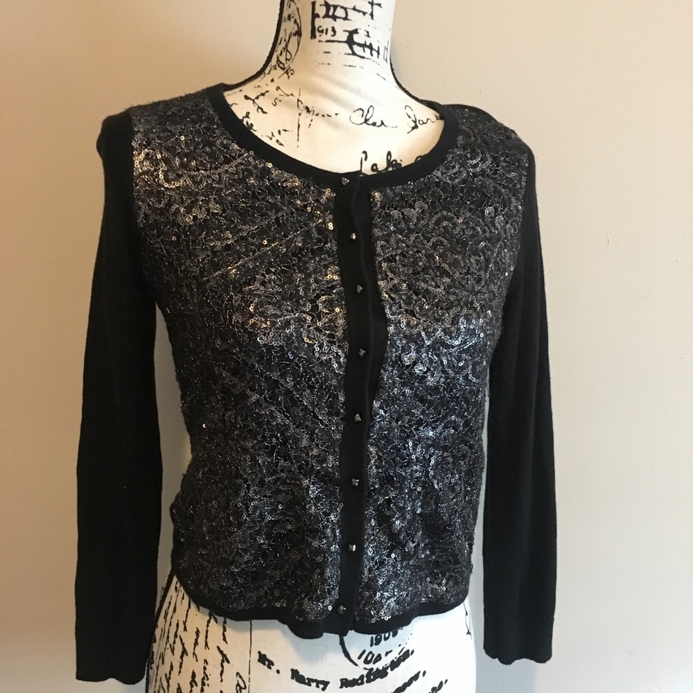 NWT Anthropologie sequin Cardigan Size Small
