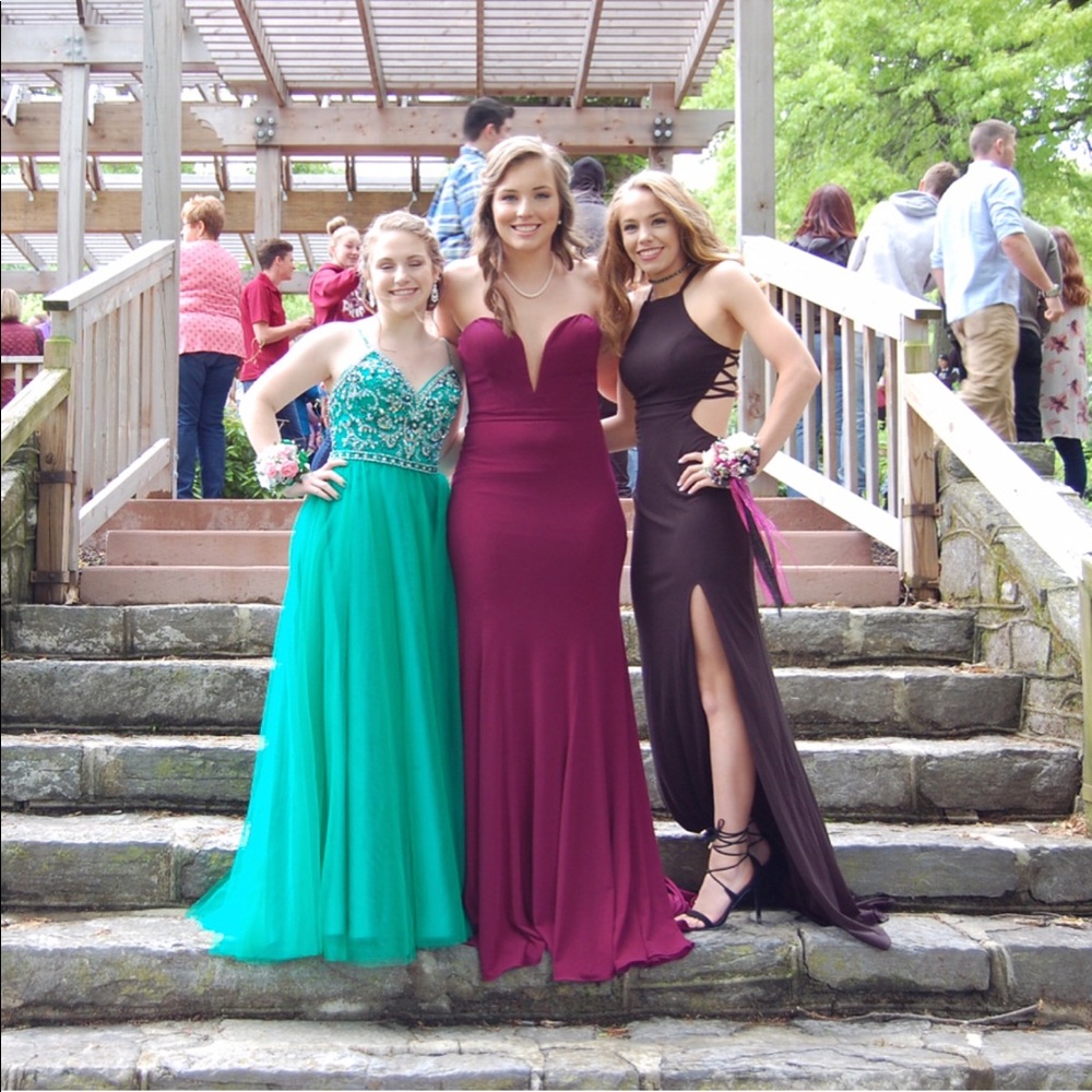 Black Jersey La Femme Prom Dress