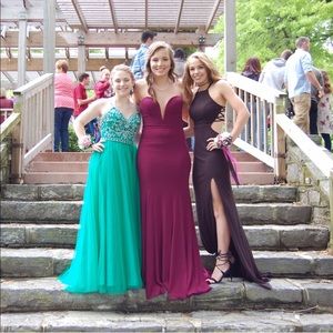 Black Jersey La Femme Prom Dress