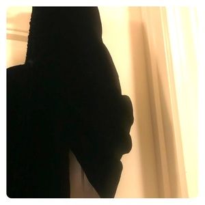 Black velvet vintage bodycon off shoulder dress