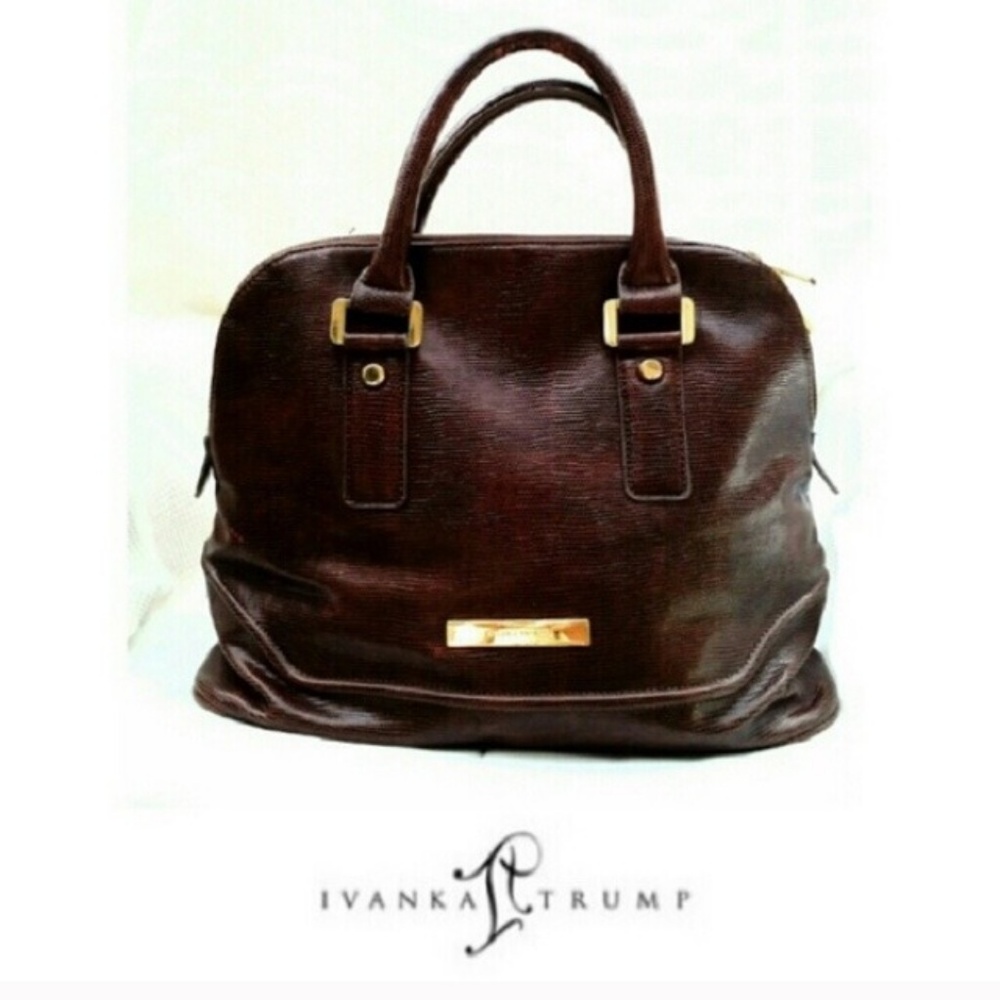 NWOT Ivanka Trump AVA Brown Croc Dome Bag