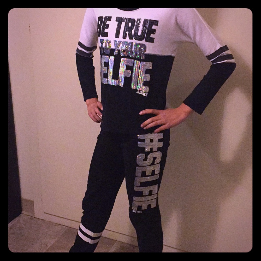Justice Matching Sweatshirt and Sweatpants.