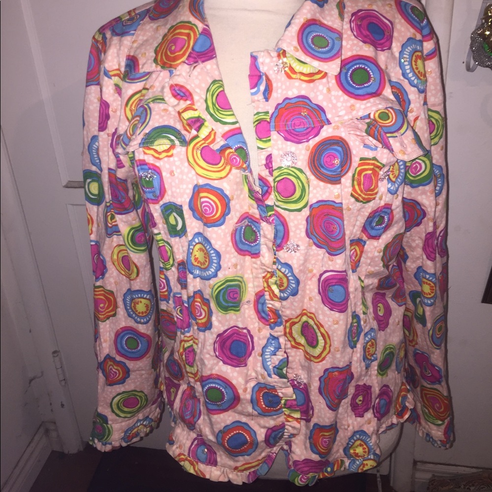 Pink strange colorful jacket 💖💖💖💖💖🎉🎉🎉