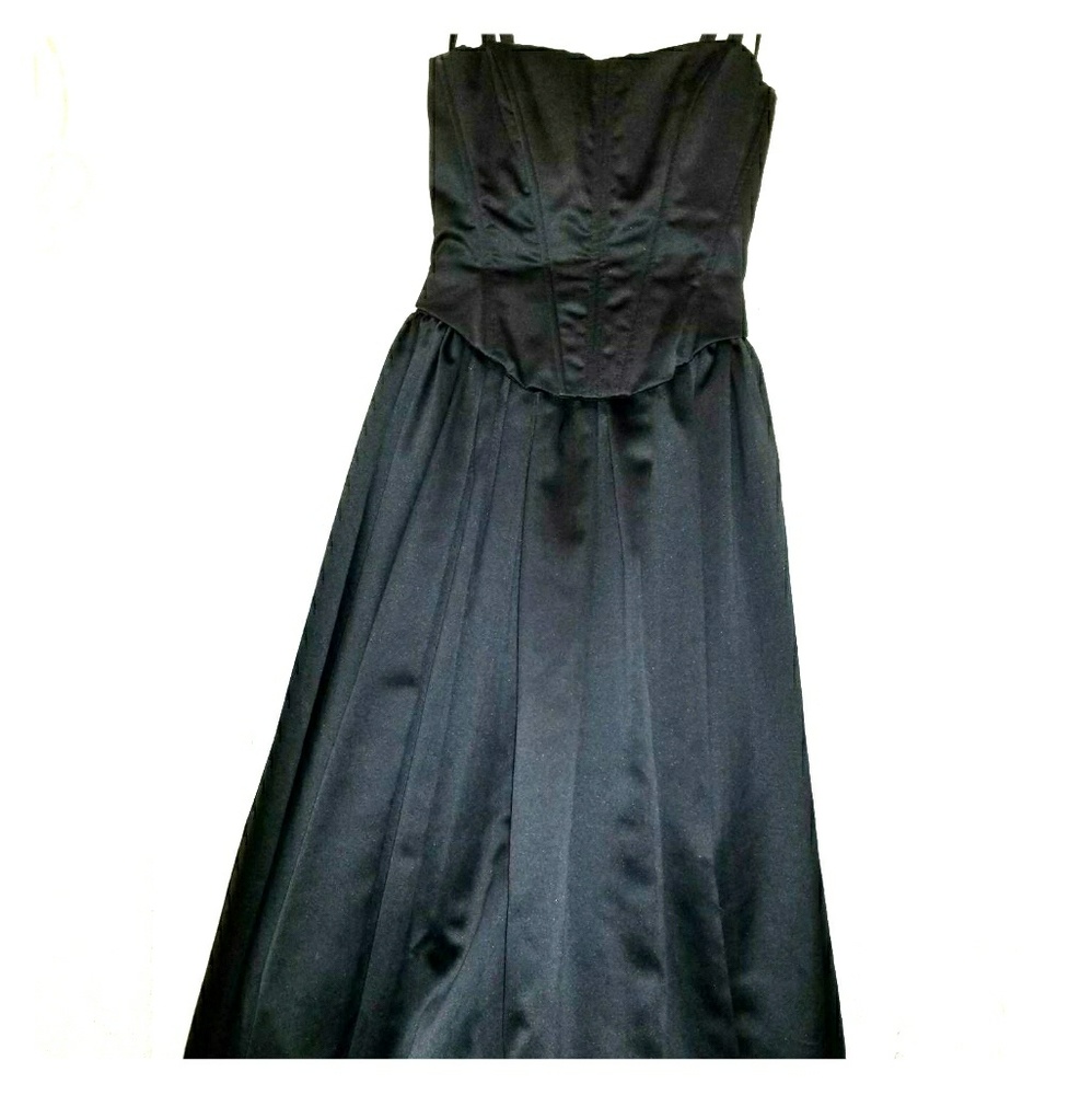 Long Black Ballgown with Corset