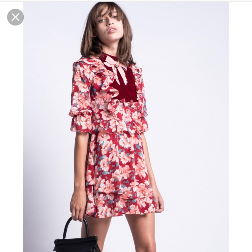 For love & lemons long sleeve blossom dress, S