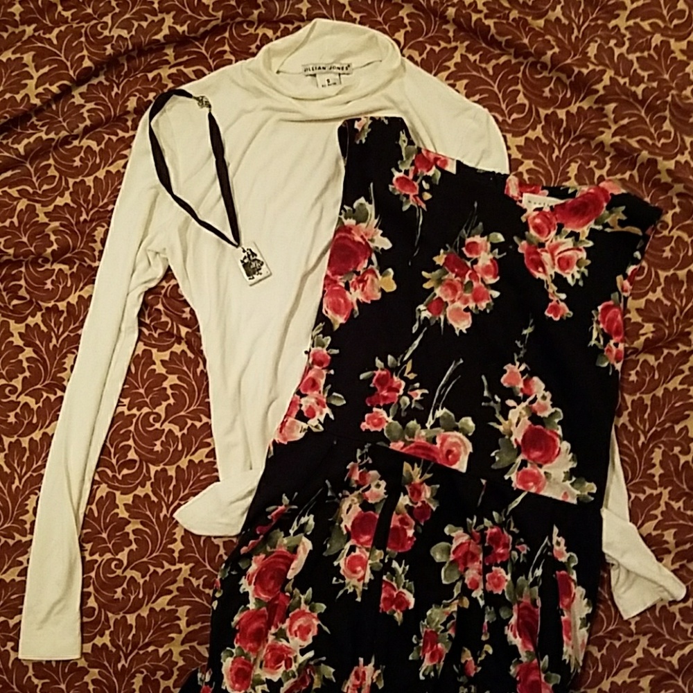 Jillian Jones White Mock Turtleneck Shirt