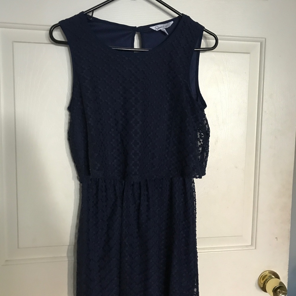 Blue dotted dress