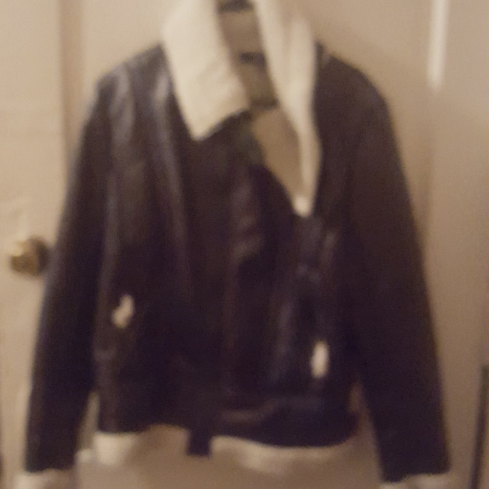 Green Faux leather jacket