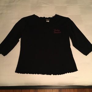 Harley Davidson three-quarter sleeve v-neck top