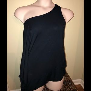 Navy blue top - one shoulder off