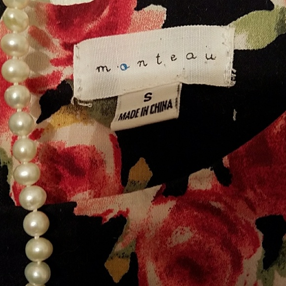 Monteau Black floral A-line dress - Picture 3 of 3