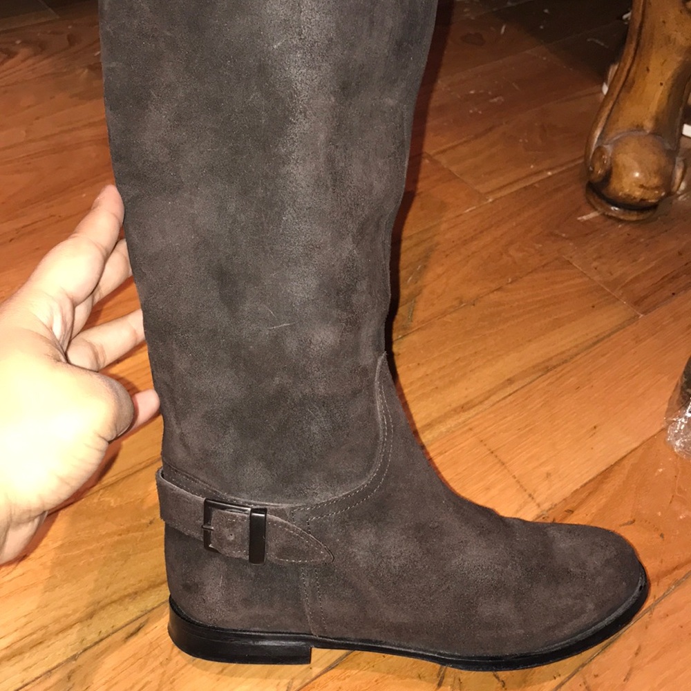 Long Brown Suede Boots