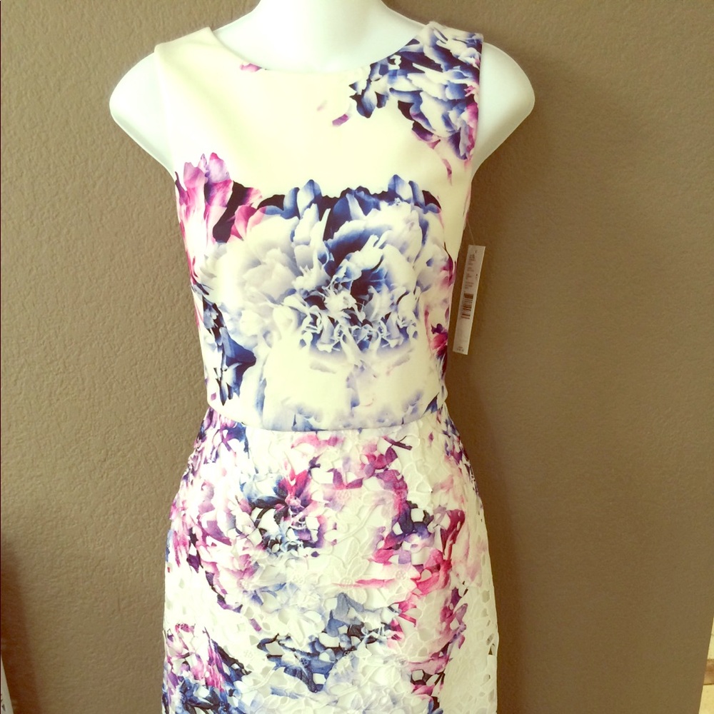 NWT Antonio Melani dress white with pattern