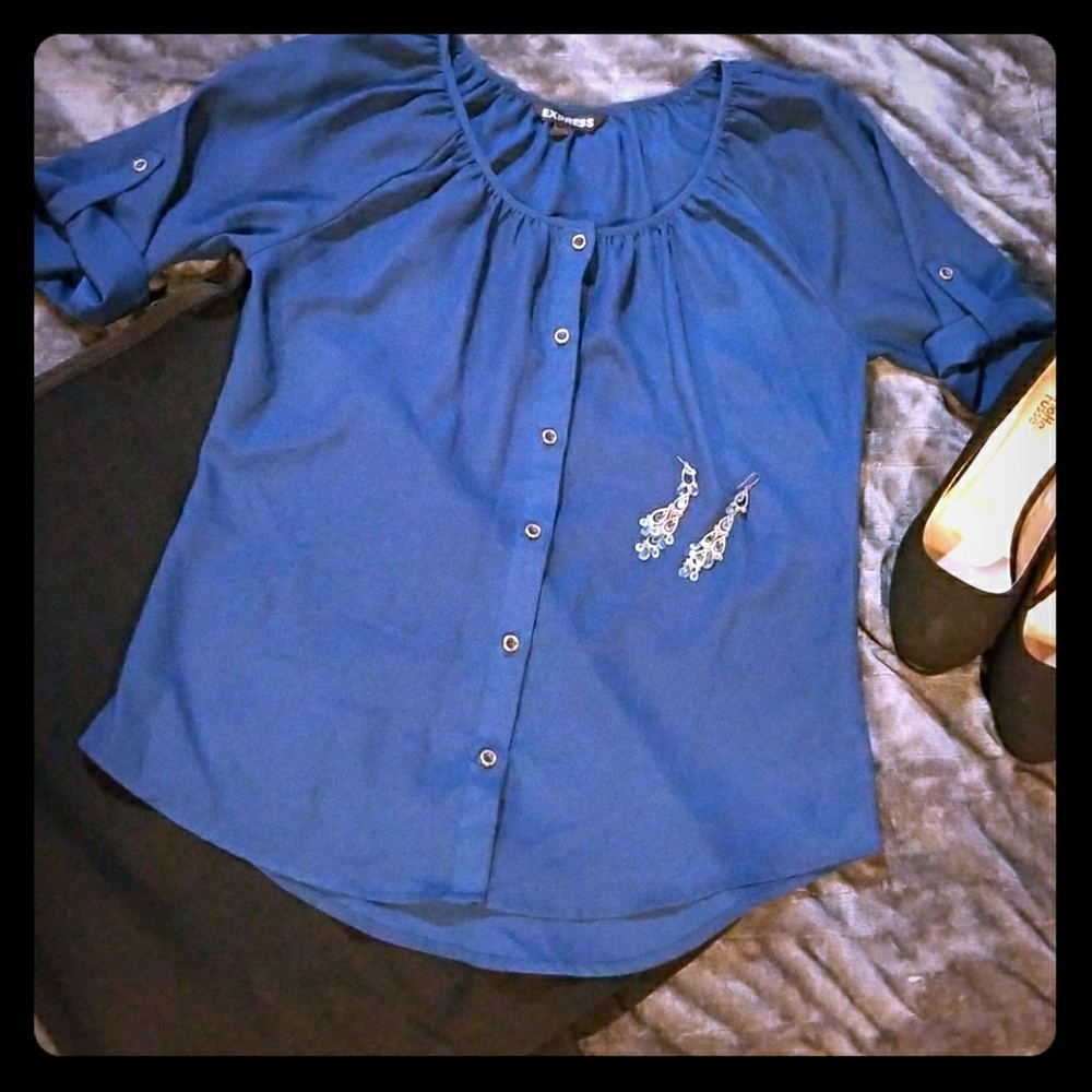 Teal blue blouse